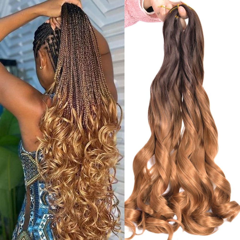 Luoyudu French curly braiding hair 8-pack for versatile braided styles.