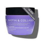 Luseta Biotin Collagen Hair Mask 16oz jar ready for conditioning, premium treatment