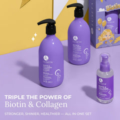 L Luseta Biotin Trio hair serum bottle ready for shine and frizz control