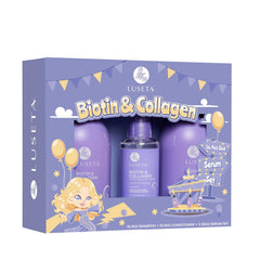 L Luseta Biotin Trio shampoo bottle with rich lather for fuller-feeling hair