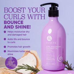 Luseta Curl Enhancing Shampoo pump top ready for easy dispensing