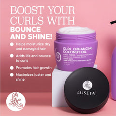 Luseta Curly Hair Mask application on strands supports detangling.