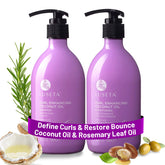 Luseta Curly Shampoo bottle pours coconut oil for moisture and bounce.