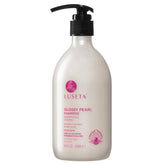 Luseta glossy pearl shampoo bottle front showing smooth, frizz-controlled shine.