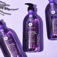 Luseta Lavender Body Wash lather and foam close-up