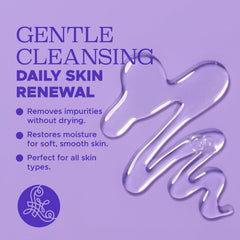 Luseta Lavender & Collagen wash being poured for a soothing shower.