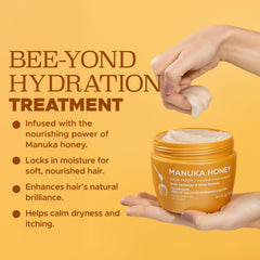 L Luseta Manuka Honey Hair Mask frizz-control shot hints glossy shine.