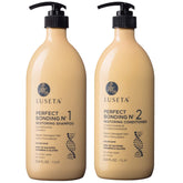 Luseta Perfect Bonding Restoring Shampoo bottle closeup, gentle cleanse that supports bond integrity across all hair types.