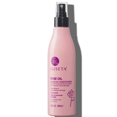 Luseta Rose Oil Leave-In conditioner bottle for hydrated, shiny hair all day