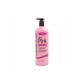 Luster's Pink Oil Moisturizer bottle shows deep hydration and easy styling.