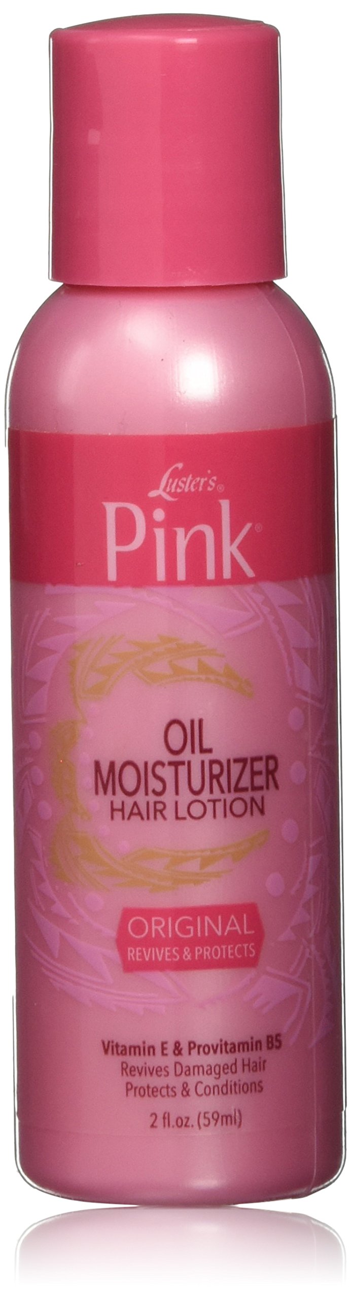 Luster's Pink Oil Moisturizer bottle provides hydration for dry, damaged hair.