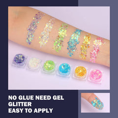 LUV glitter applied on face and body for easy glow accents