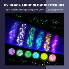 LUV UV black light glitter glow highlighting vibrant glow effect