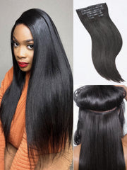 LUVME Yaki straight seamless clip-in extensions for 20-inch length, natural-looking volume