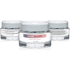 LUX Allure Ageless Moisturizer cream swatch on hand showing creamy texture