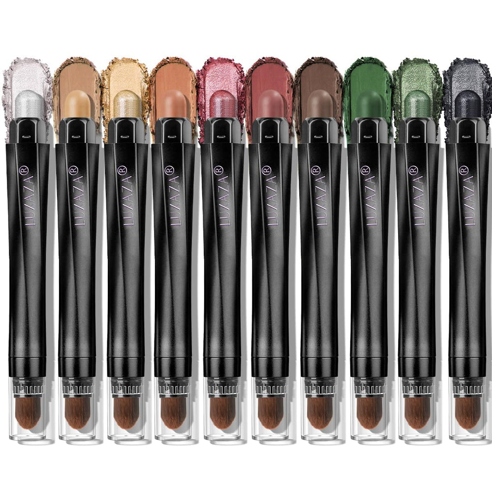 LUXAZA long-wear eyeshadow stick in bright gold for vibrant all-day color.