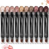 Luxaza Eyeshadow Stick set swatches reveal rich matte and shimmer browns for versatile looks.
