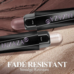 LUXAZA PRO metallic bronze liner stick adds smoky definition.