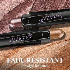 LUXAZA PRO metallic bronze shade creates a smoky eye look.