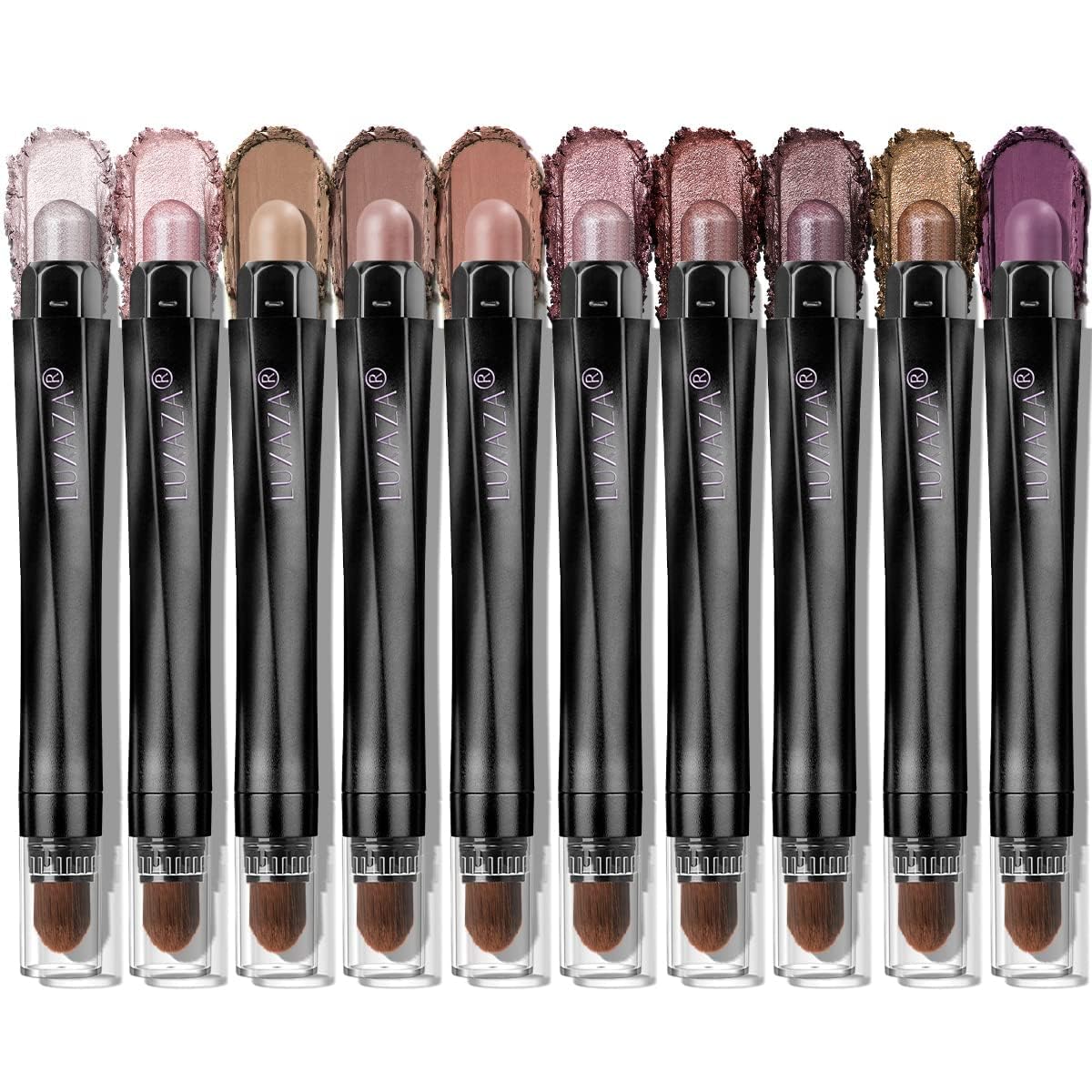 LUXAZA PRO Plum Eyeshadow Stick soft swatch shows silky color for easy shaping