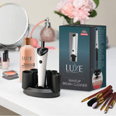 Luxe electric brush cleaner dock shows fast spin and dry action