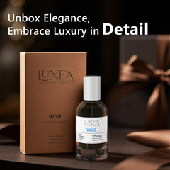LUXEA Wild ambroxan cedarwood base delivers warm, enduring masculinity.