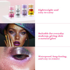 Luxfume rotate-dispense glitter stick offers easy, precise application.