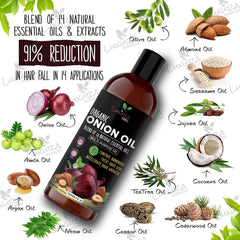 Luxura Sciences Onion Oil dropper application demonstrates easy scalp care and quick absorption