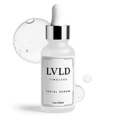 LVLD Skin Timeless Serum bottle with 15% Vitamin C for brightness.