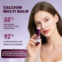 Close-up of Calcium Multi Balm Stick texture, silky and fast-absorbing for a dewy finish.