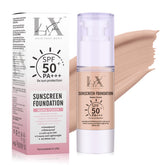 LXSKN Tinted Face Sunscreen bottle close-up with SPF 50++ protection