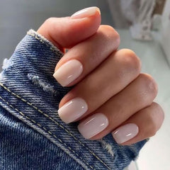 LY LANYOS 24-piece ivory press-on nails kit for quick, salon-like wear.
