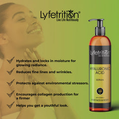Lyfetrition Hyaluronic Acid Serum ingredients label with natural botanicals