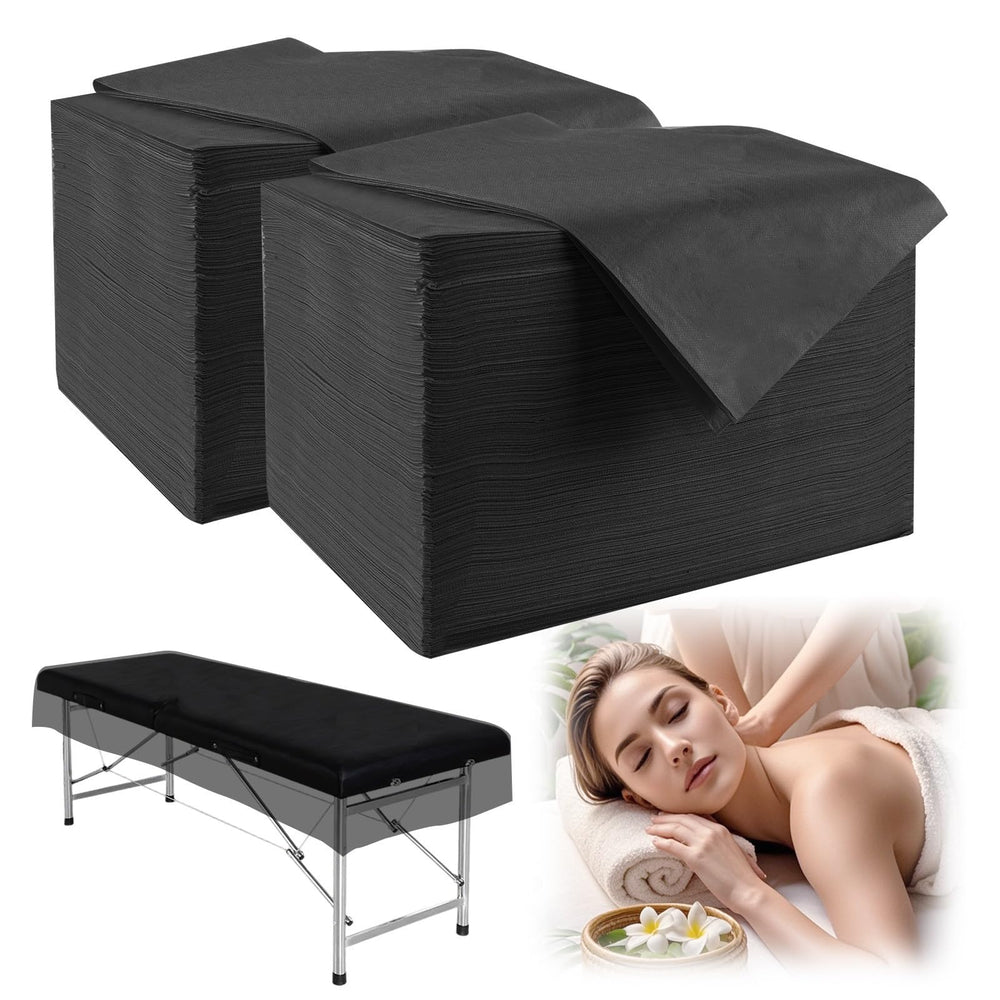 LYHZLBAY disposable massage table sheets 31x71 inches in black for quick changes between clients