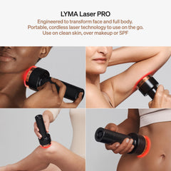 LYMA Laser Pro being held by hand for targeted at-home facial therapy.
