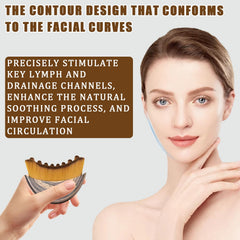 Lymphatic Contour Face Brush aids even product application and absorption.