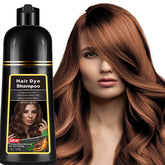 lymznus Chestnut Brown Hair Dye Shampoo bottle demonstrates at-home three-in-one color, cleanse, and condition