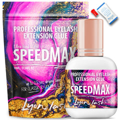 Lyon Lash SpeedMax glue bottle with black gel for fast, precise lash applications.