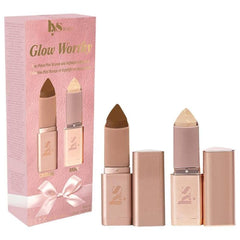 LYS Beauty Mini Glow Worthy duo: Strength bronzer and Brave highlighter sticks deliver natural radiance.