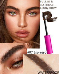 LYSdefeu Brow Gel Kit Espresso thickening gel close-up with fibers for fuller brows.