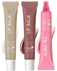 LYSdefeu Butter Tinted Lip Balm Vanilla Beige application with hydrated color.