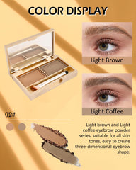 LYSdefeu Eyebrow Powder Kit 2-color compact mirror ideal for quick touch-ups on the go