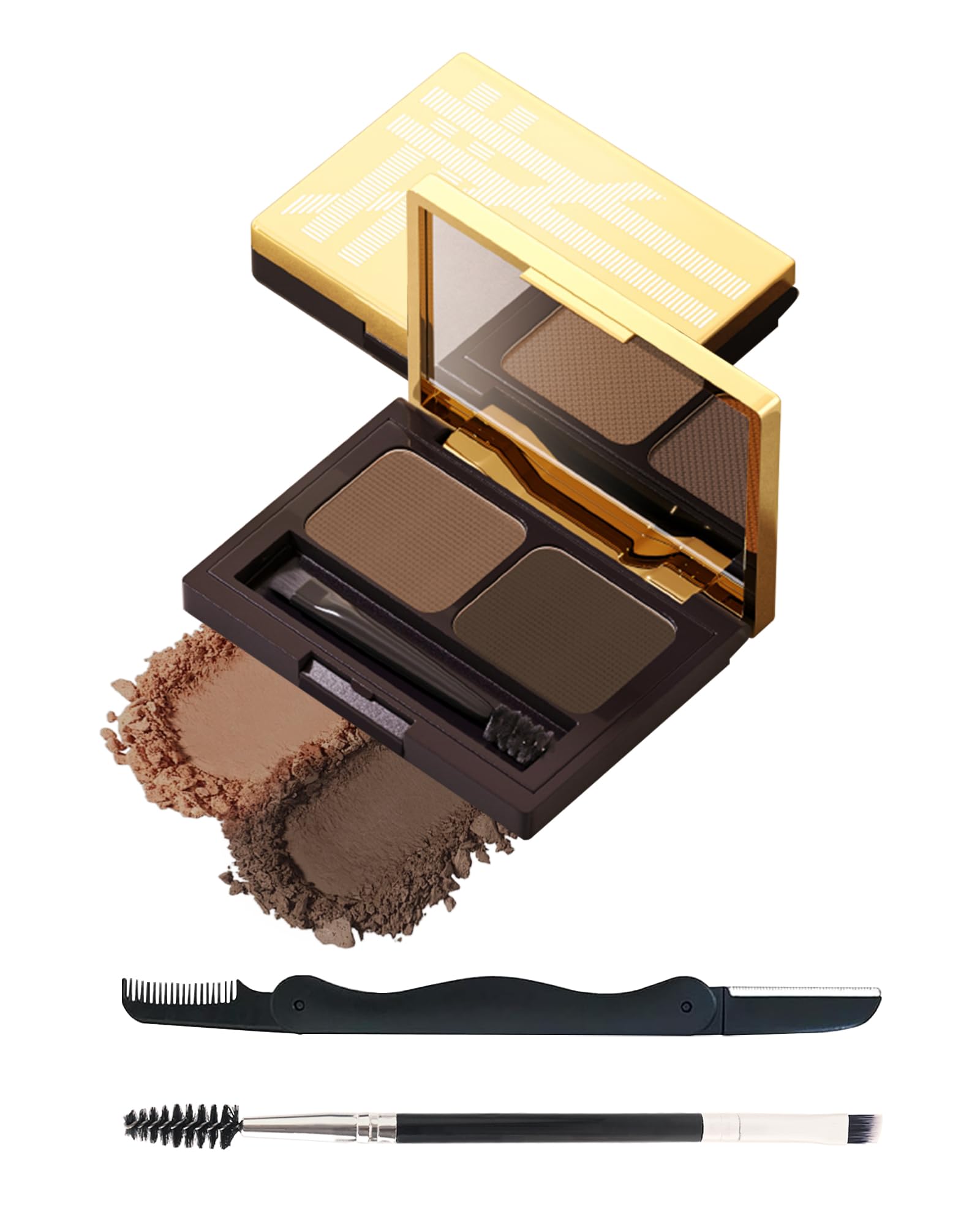 LYSdefeu eyebrow powder palette with dark and light tones for natural, long-lasting definition