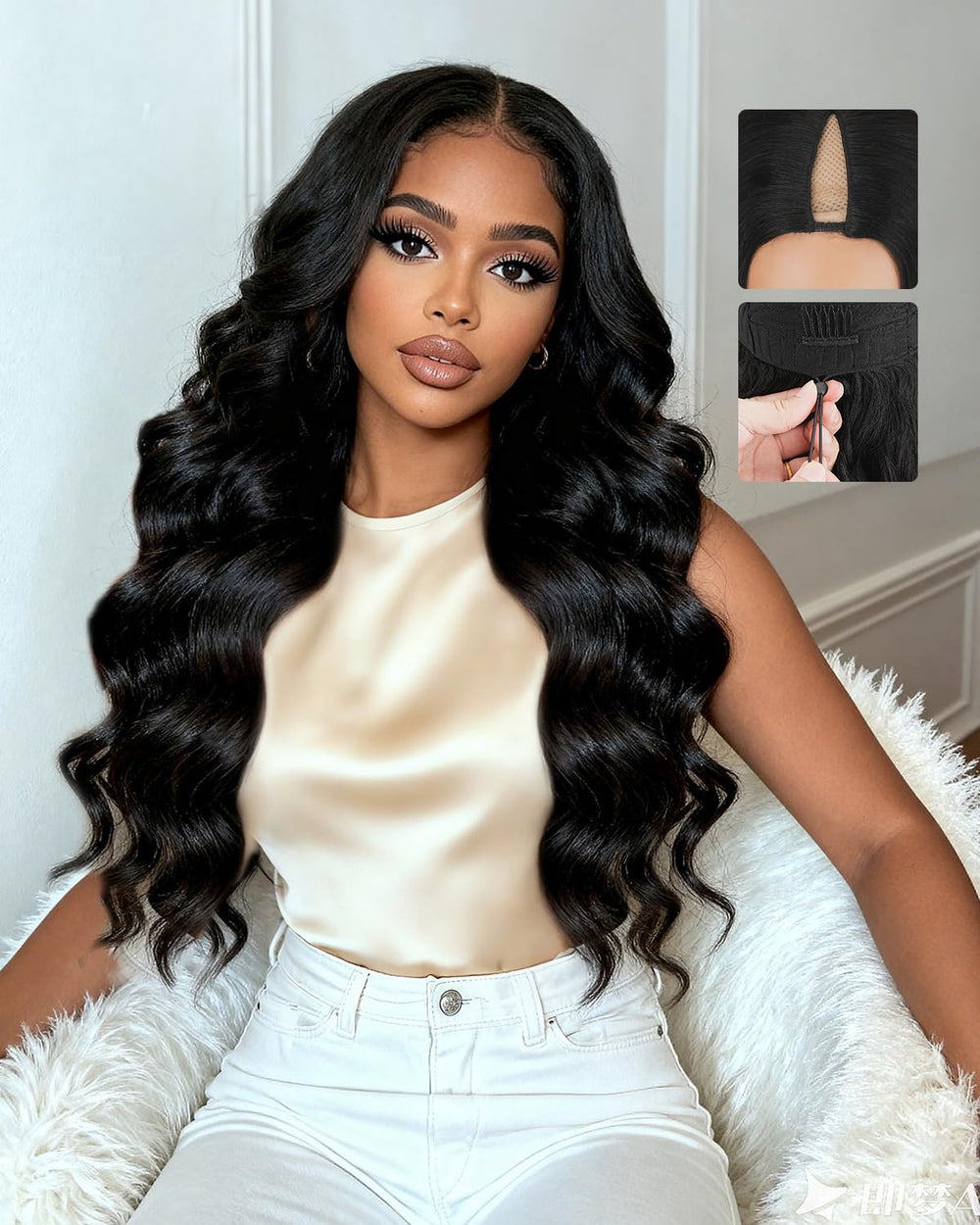 Lysilf V Part wig body wave, 30-second easy installation