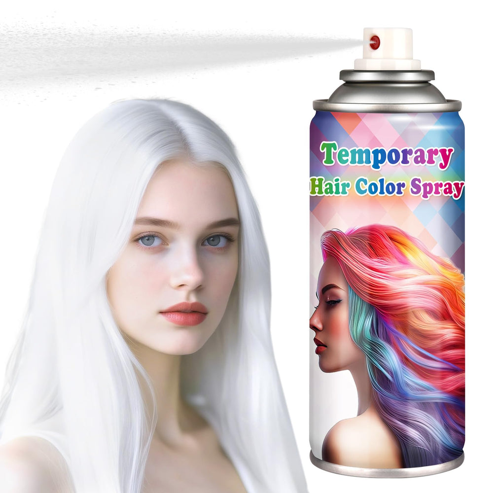 LZXLUKGIR white hair spray bottle ready for quick temporary color application.