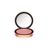 M. Asam Magic Finish Satin Blush Peachy Rose compact with mirror for on-the-go touch-ups.
