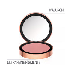 Close-up of ultra-fine pigments blending naturally for Peachy Rose shade.