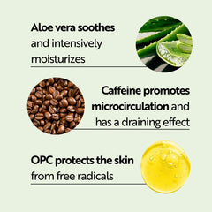 M. Asam VINO GOLD ingredients closeup with aloe, caffeine, antioxidants