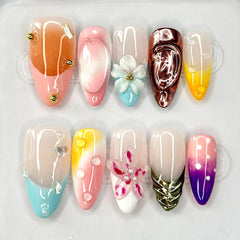 MABKJLF luxury press-on nails almond design for at-home salon-quality manicure