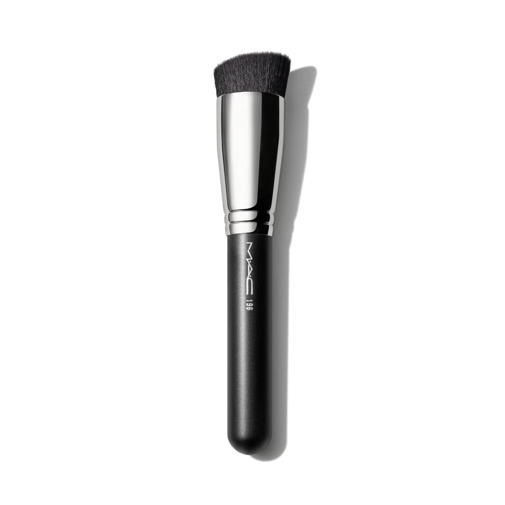 MAC 196 slanted flat top foundation brush for precise, streak-free foundation application